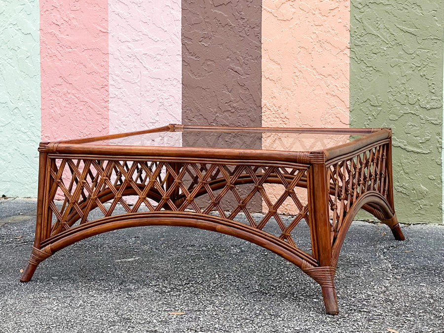 Rattan Lattice Coffee Table