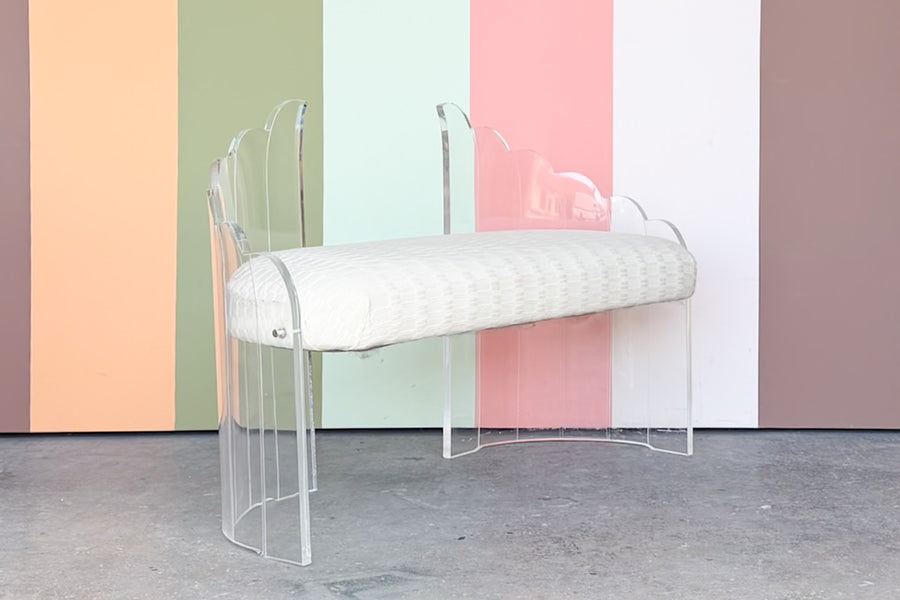 Winged Lucite Bench
