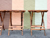 Set of Four Tortoiseshell Bamboo Folding Tables and Stand