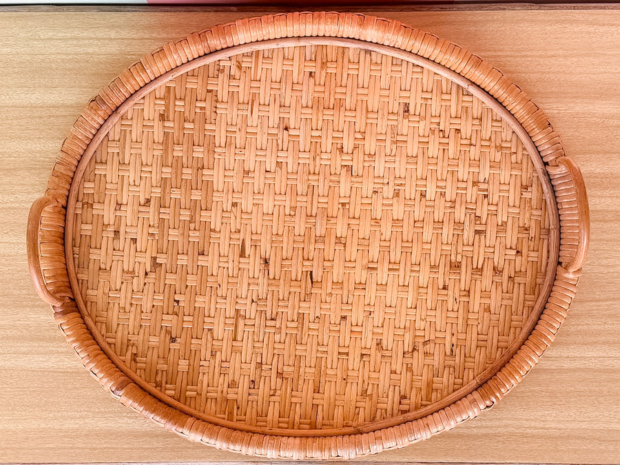 Oval Rattan Tray