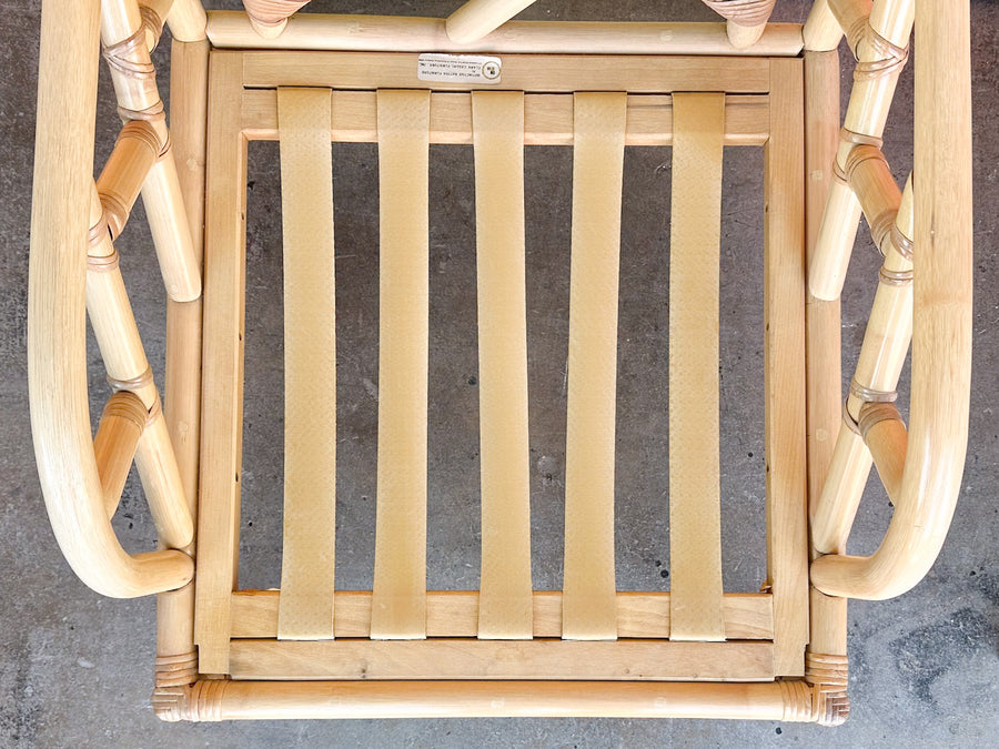 Pair of Chippendale Rattan Lounge Chairs