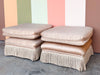 Pair of Blush Bullion Fringe Ottomans