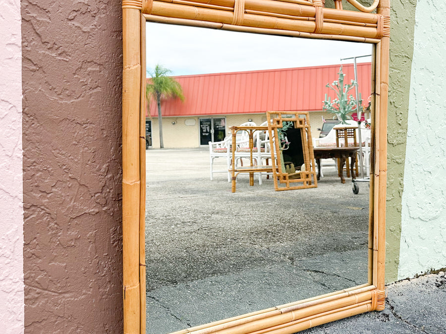 Sunburst Rattan Mirror
