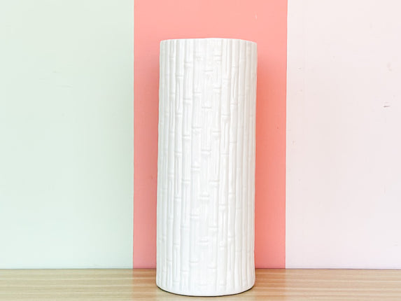 White Faux Bamboo Umbrella Stand