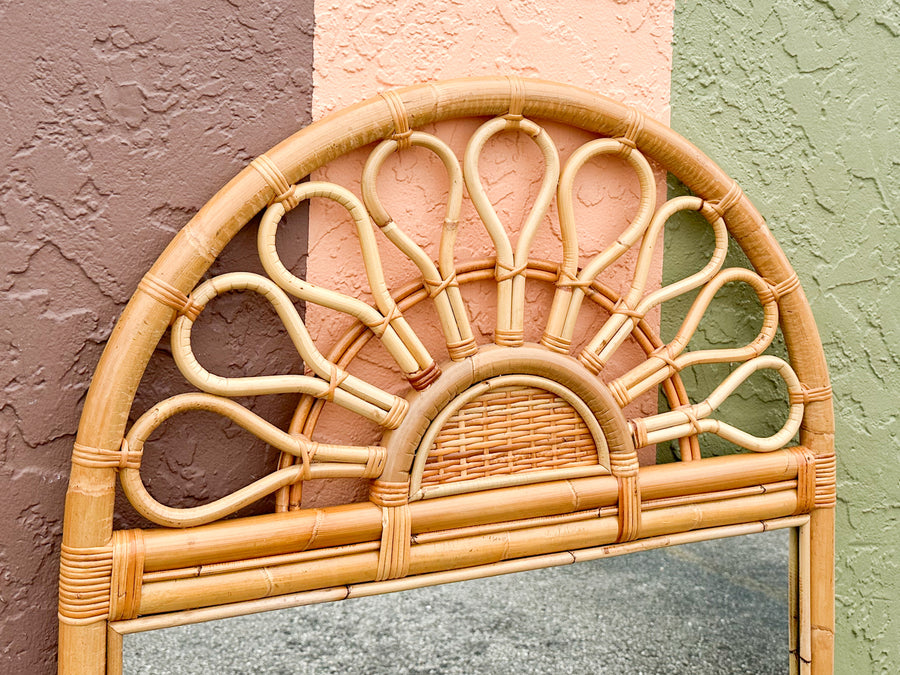 Sunburst Rattan Mirror