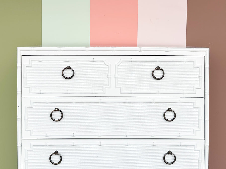 Palm Beach Style Faux Bamboo Tall Chest