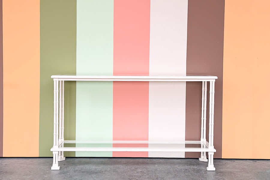 Tri Leg Faux Bamboo Console