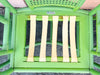 Set of Four Green Ficks Reed Rattan and Cane Chairs