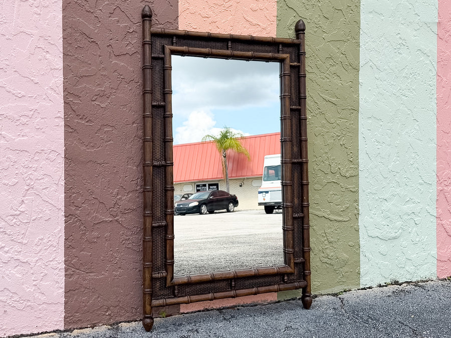 Handsome Faux Bamboo Mirror