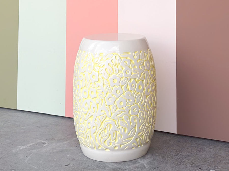 Groovy Yellow and White Garden Seat