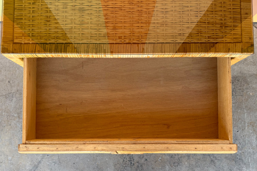Sweet Rattan Wrapped Desk and Stool