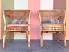 Pair of Rattan and Cane Barrel Chairs