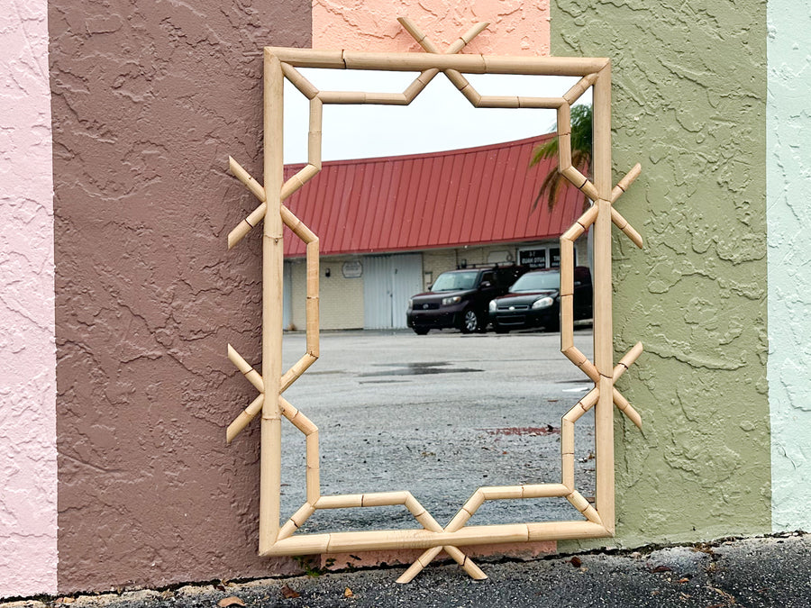 Modern Lanai Rattan MIrror