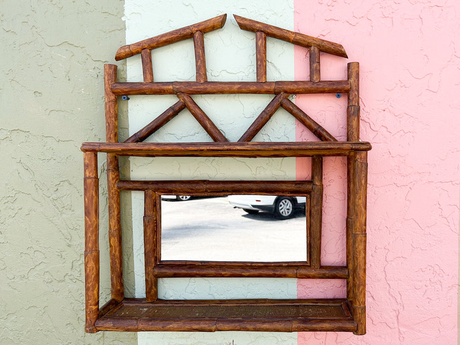 Pagoda Wall Shelf with Mirror