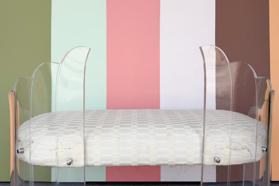 Winged Lucite Bench