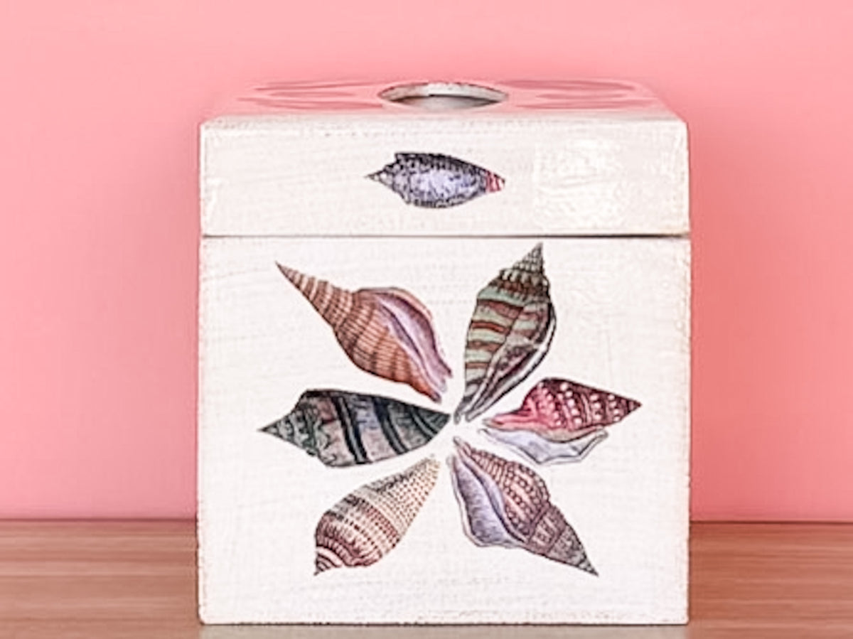 Shell Chic Decoupage Tissue Holder