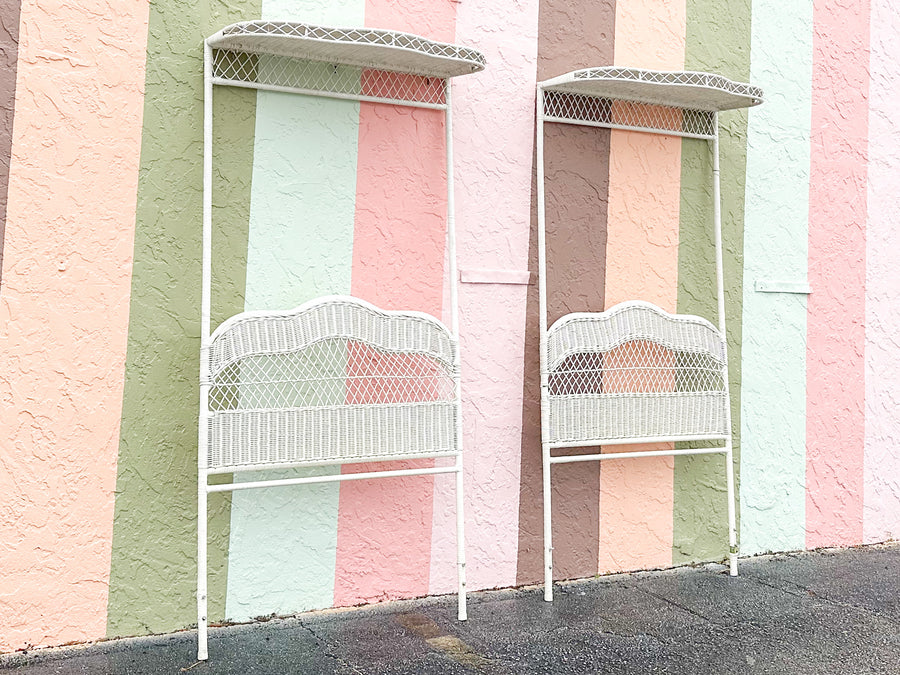 Pair of Wicker Chic Twin Canopy Headboards