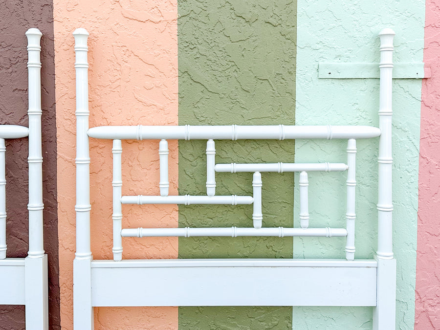 Pair of Faux Bamboo Twin Headboards