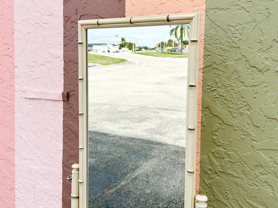 Thomasville Faux Bamboo Cheval Mirror