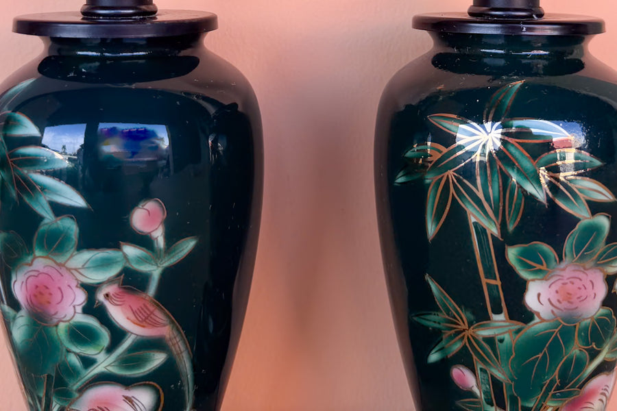 Pair of Petite Chinoiserie Lamps