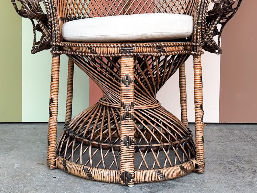 Dark Rattan Peacock Chair