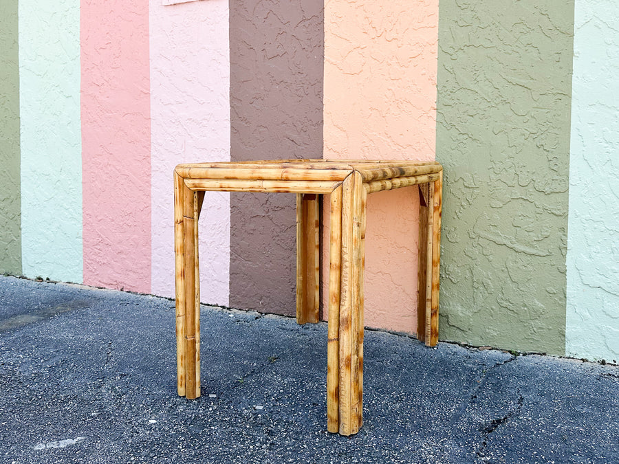 Pencil Reed Rattan Side Table