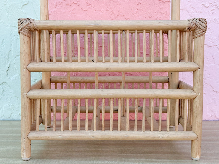 Rattan Grid Magazine Rack