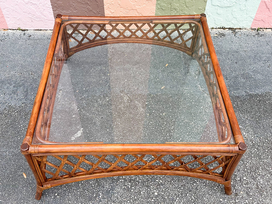 Rattan Lattice Coffee Table