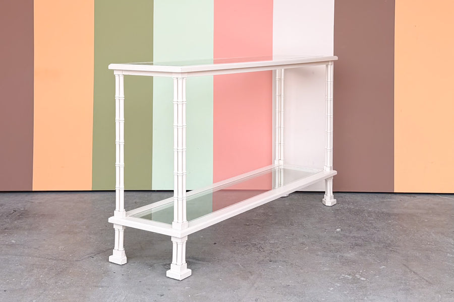Tri Leg Faux Bamboo Console
