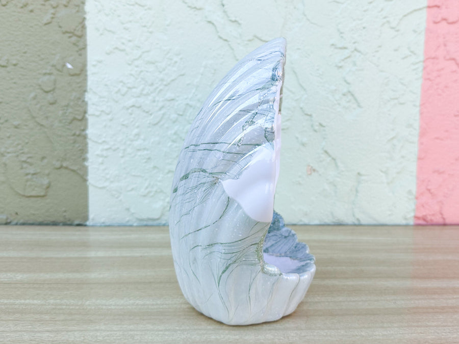 Pair of Seafoam Haeger Shell Vases