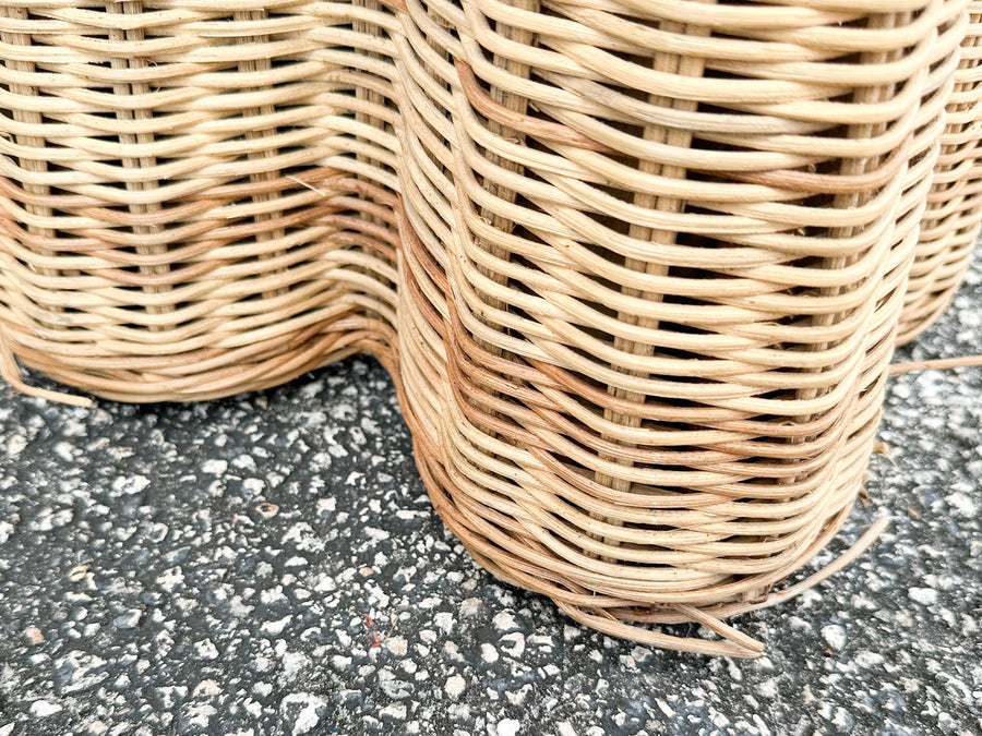 Pair of Modern Draped Wicker Side Tables