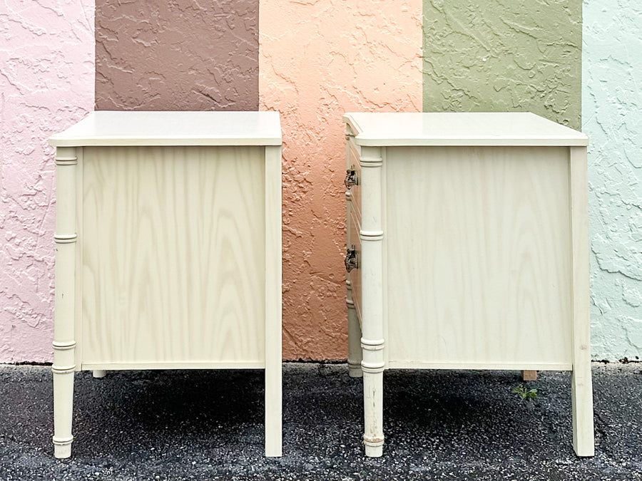 Pair of Faux Bamboo Nightstands