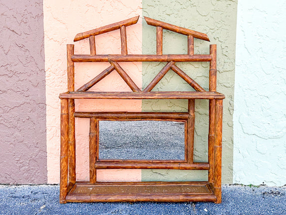 Pagoda Wall Shelf with Mirror