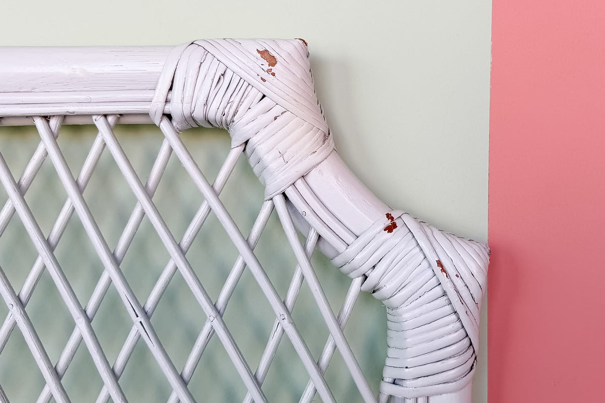 Pair of Lattice Rattan Twin Headboards