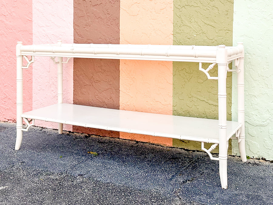 Thomasville Faux Bamboo Fretwork Console