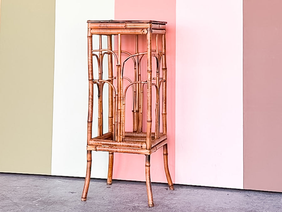 Tortoiseshell Rattan Plant Stand