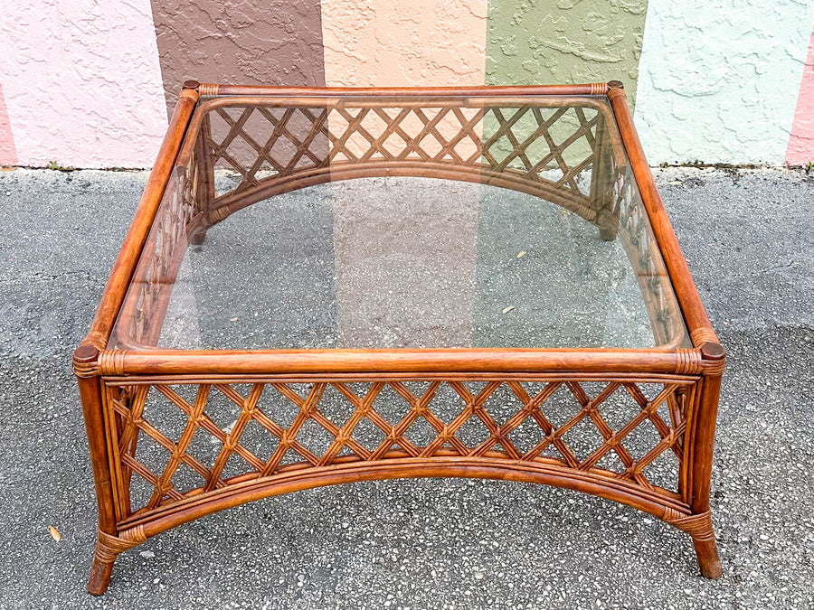 Rattan Lattice Coffee Table
