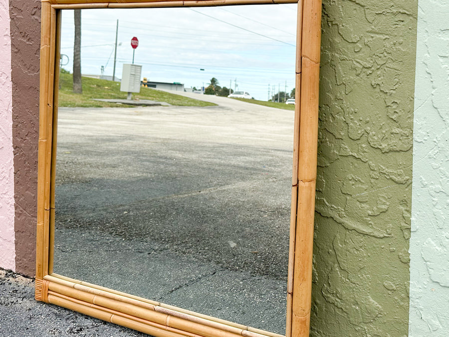 Sunburst Rattan Mirror
