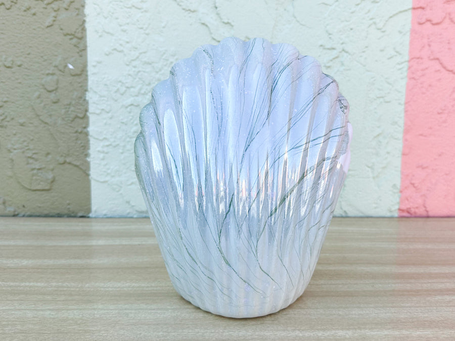 Pair of Seafoam Haeger Shell Vases