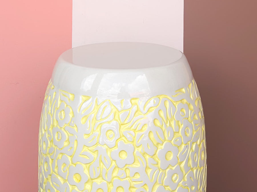 Groovy Yellow and White Garden Seat