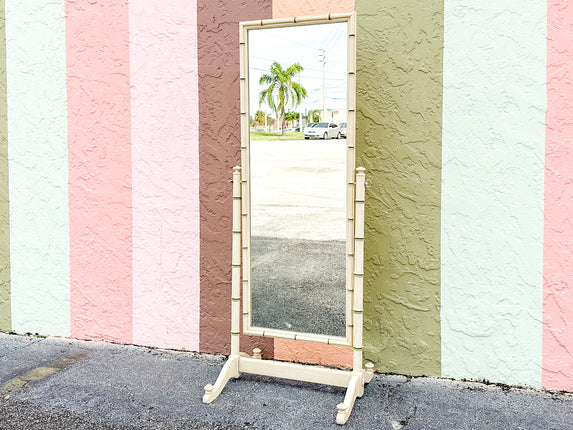 Thomasville Faux Bamboo Cheval Mirror