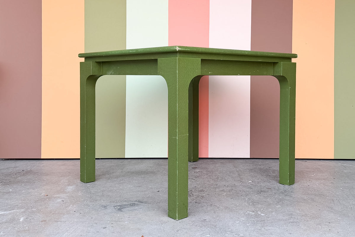 Green Linen Wrapped Game Table