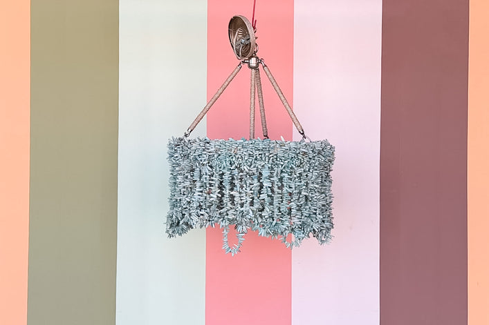 Modern Turquoise Beaded Chandelier