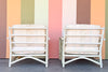 Pair of Ficks Reed Rattan Lattice Lounge Chairs