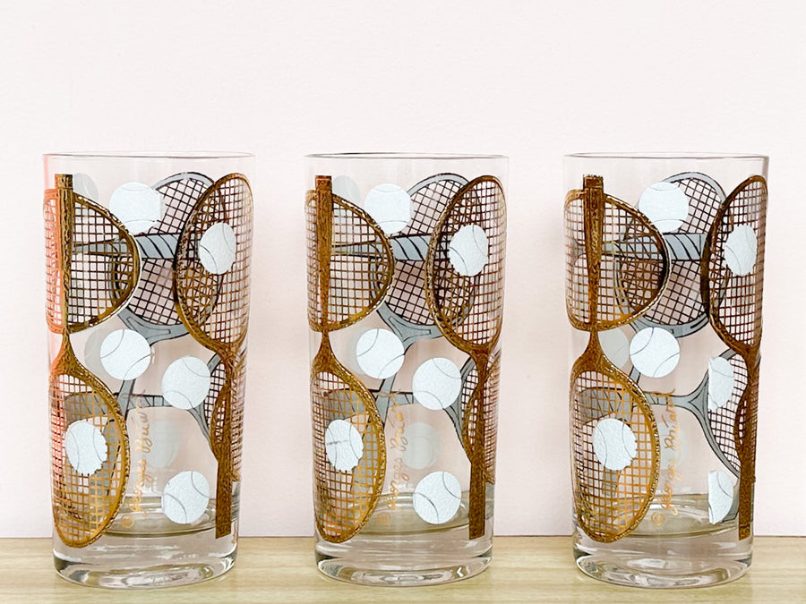 Set of Six Georges Briard Tennis Glassware
