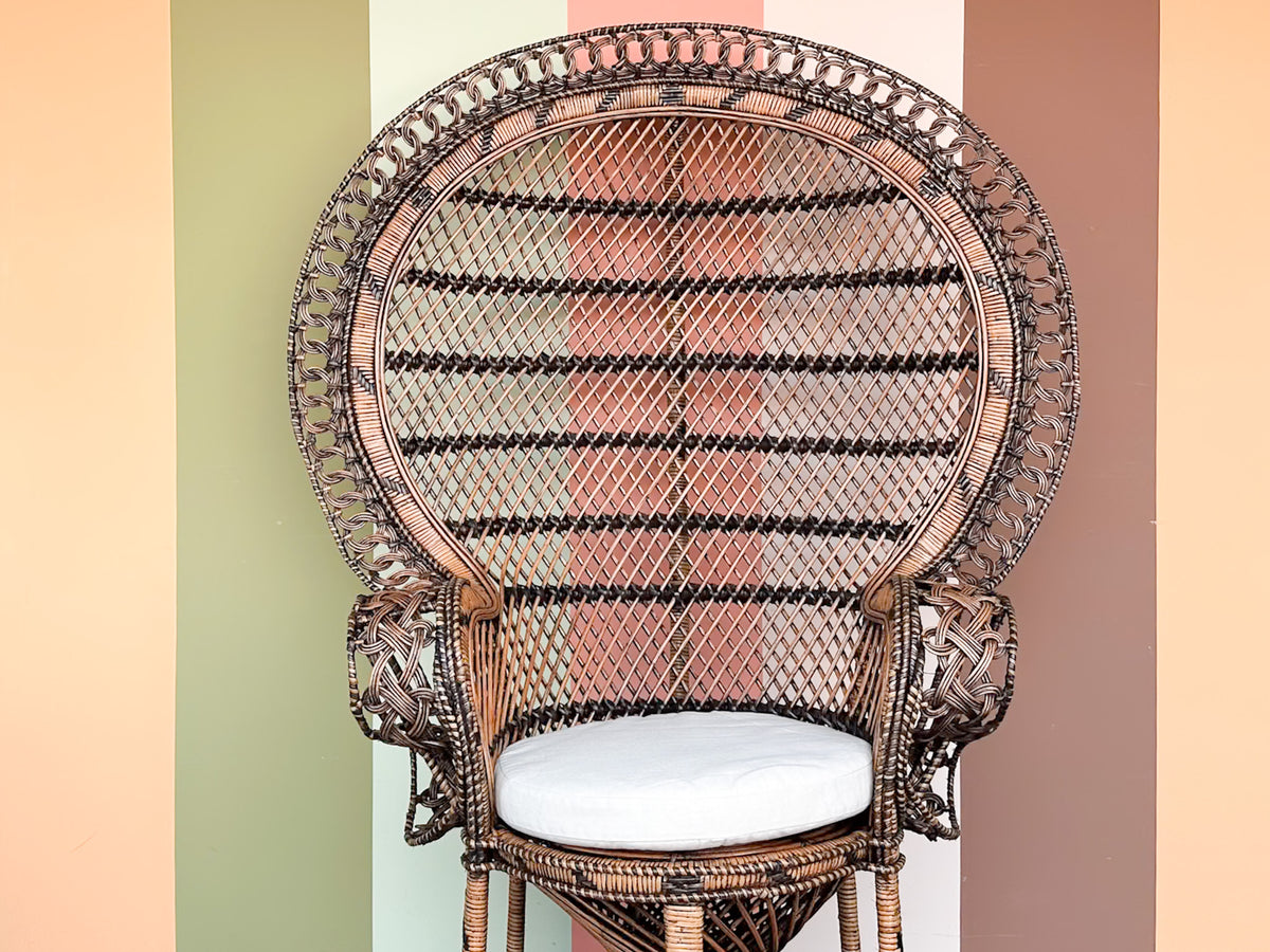 Dark Rattan Peacock Chair