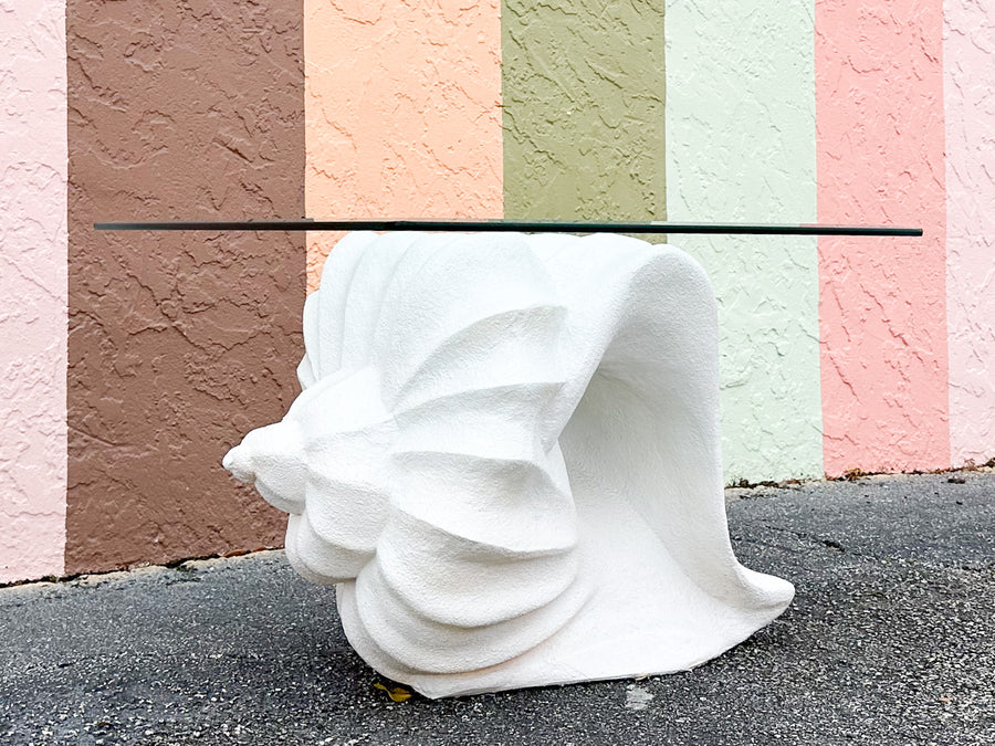 Plaster Conch Shell Coffee Table