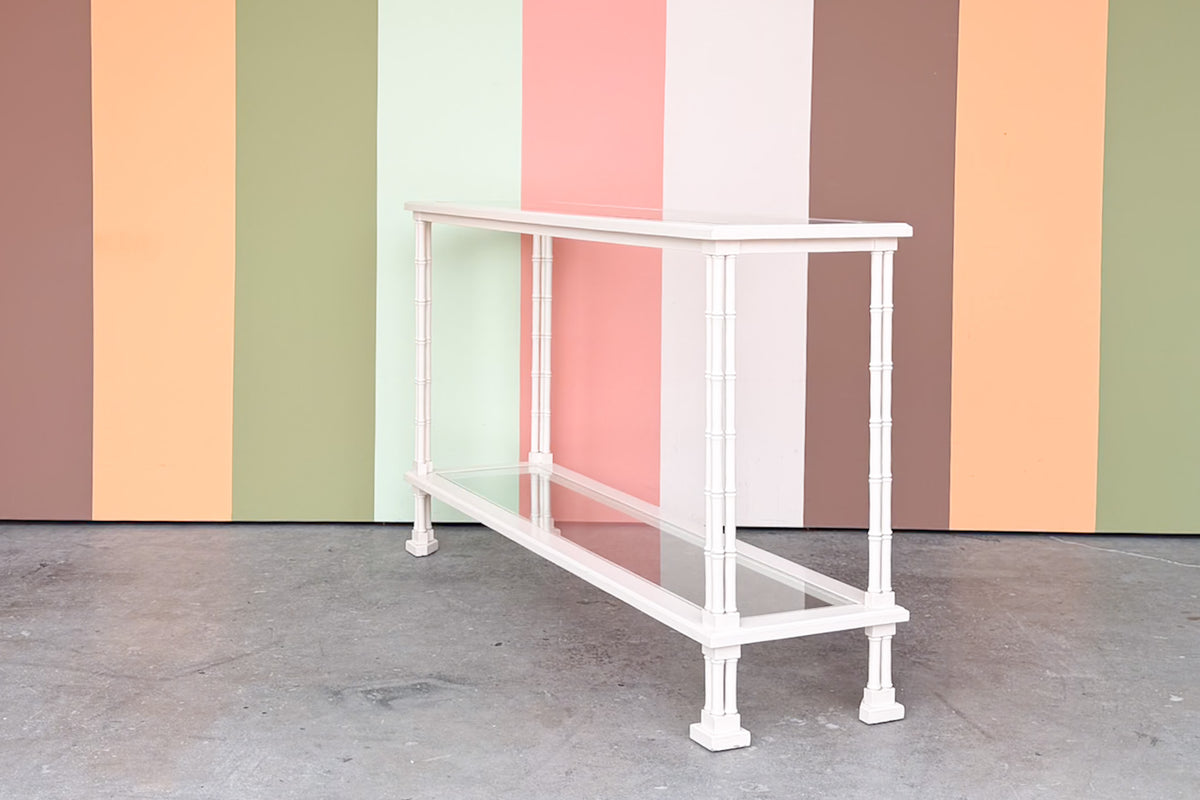 Tri Leg Faux Bamboo Console