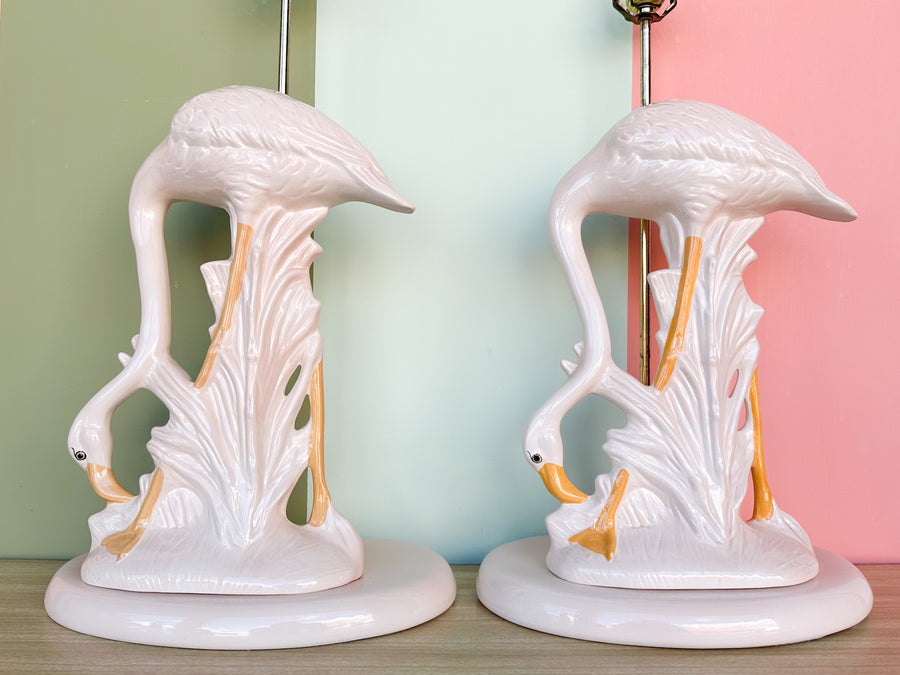 Pair of Fab Pink Flamingo Lamps