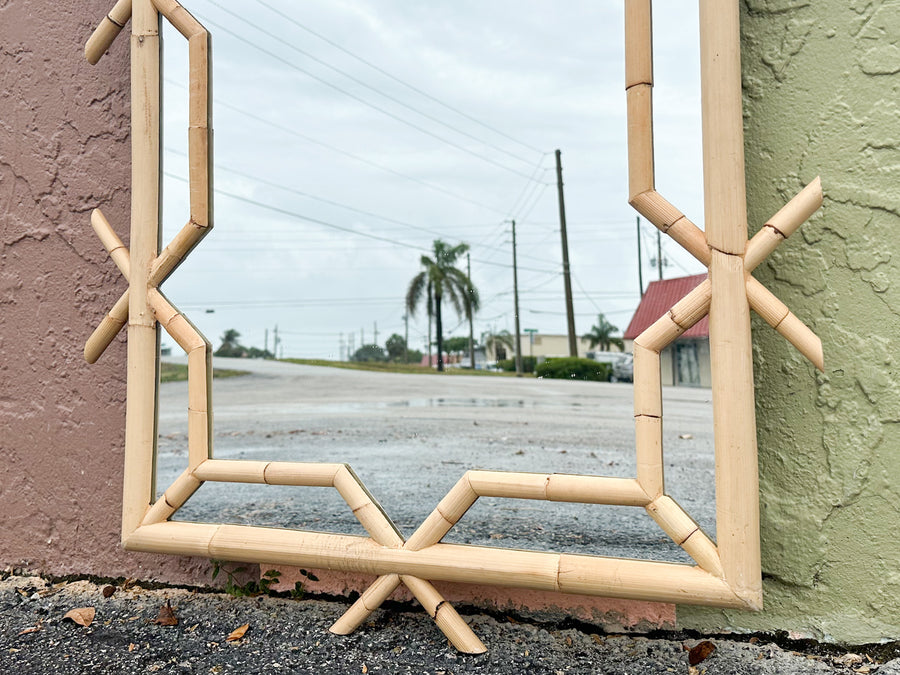 Modern Lanai Rattan MIrror